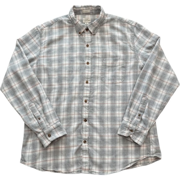 J. Crew Factory Other - J.Crew Button Down Shirt Mens XL Grey Plaid Flannel Brushed Twill Slim Fit AZ543